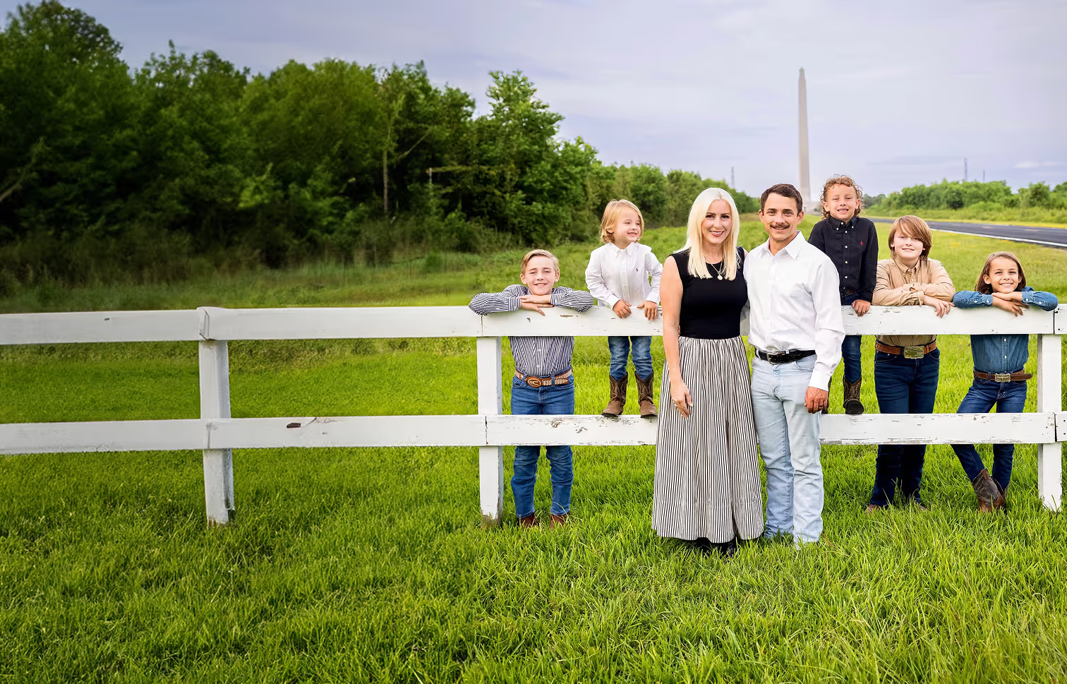 Briscoe Cain with his wife Bergundi and their five sons